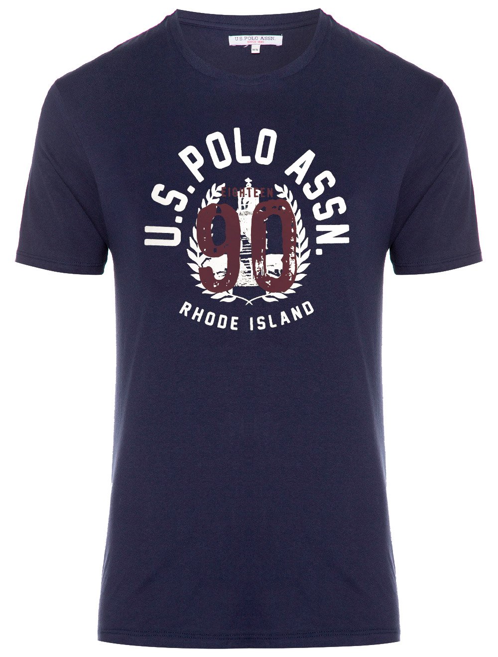 Camiseta U.S. Polo Assn Masculina Meia Malha Rhode Island Azul