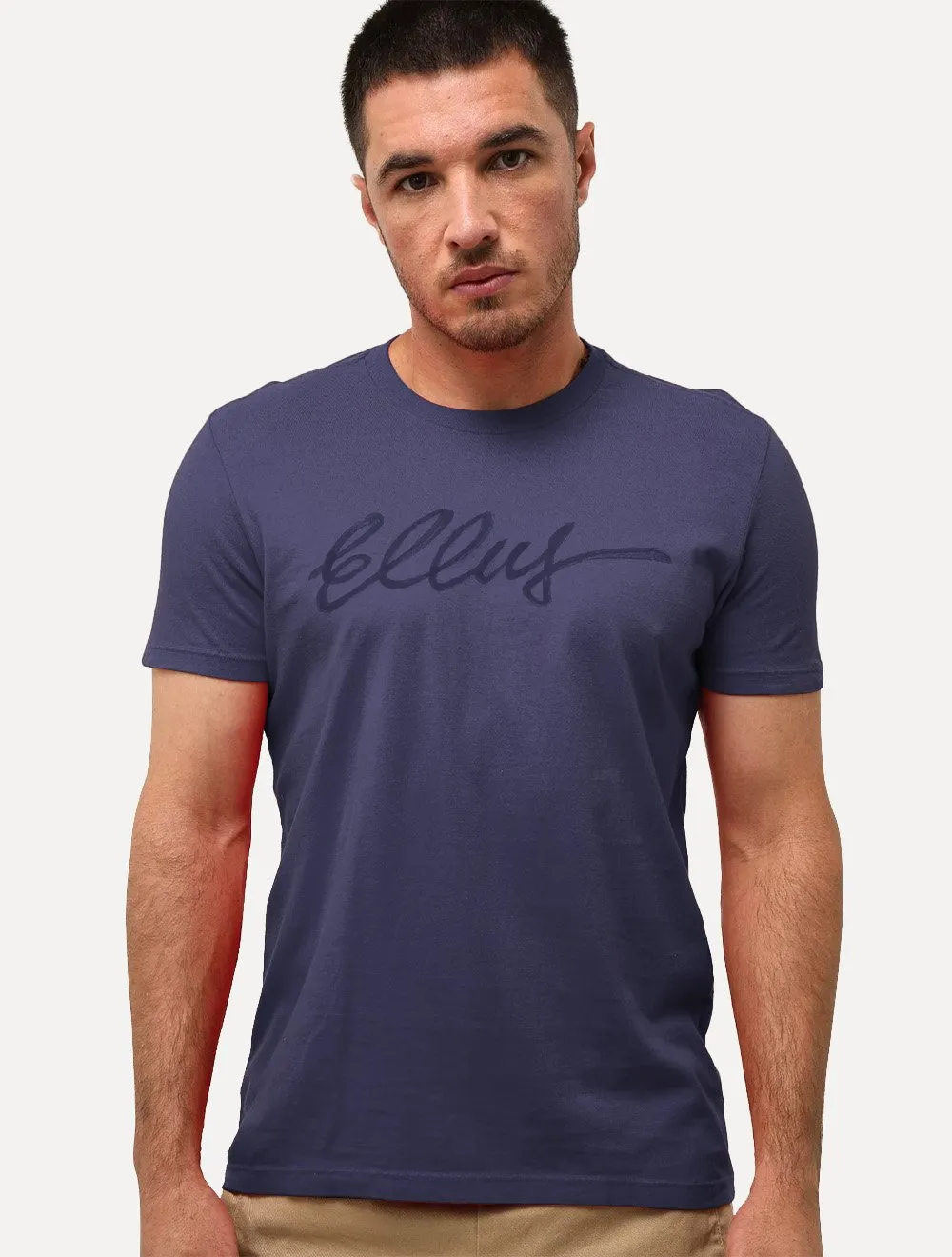 Camiseta Ellus Masculina Cotton Fine Manual Classic Azul