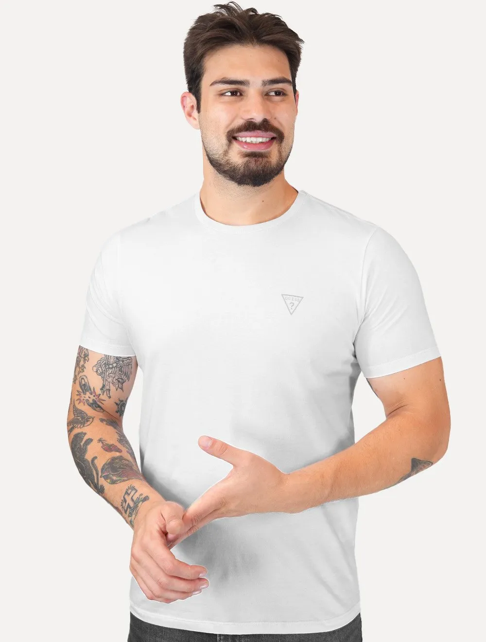 Camiseta Guess Masculina Light Icon Branca | Secret Outlet
