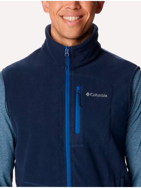 Colete Columbia Masculino Fleece Fast Trek Azul Marinho