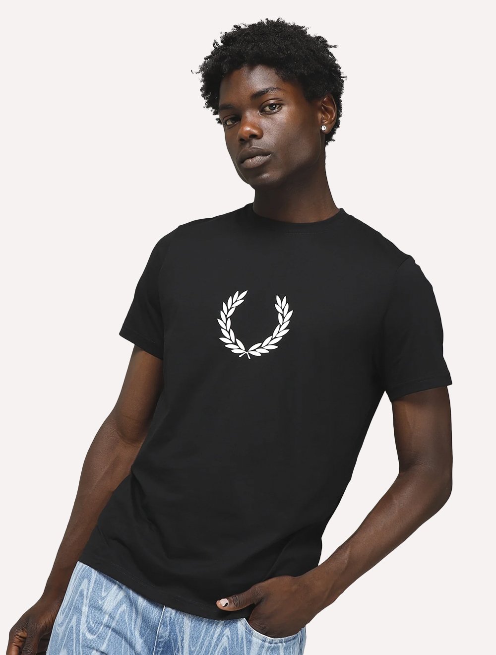 Camiseta Fred Perry Masculina Regular Laurel Wreath Graphic Preta