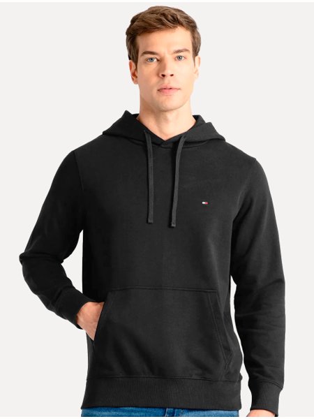 Moletom Tommy Hilfiger Masculino Essential Terry Hoody Preto