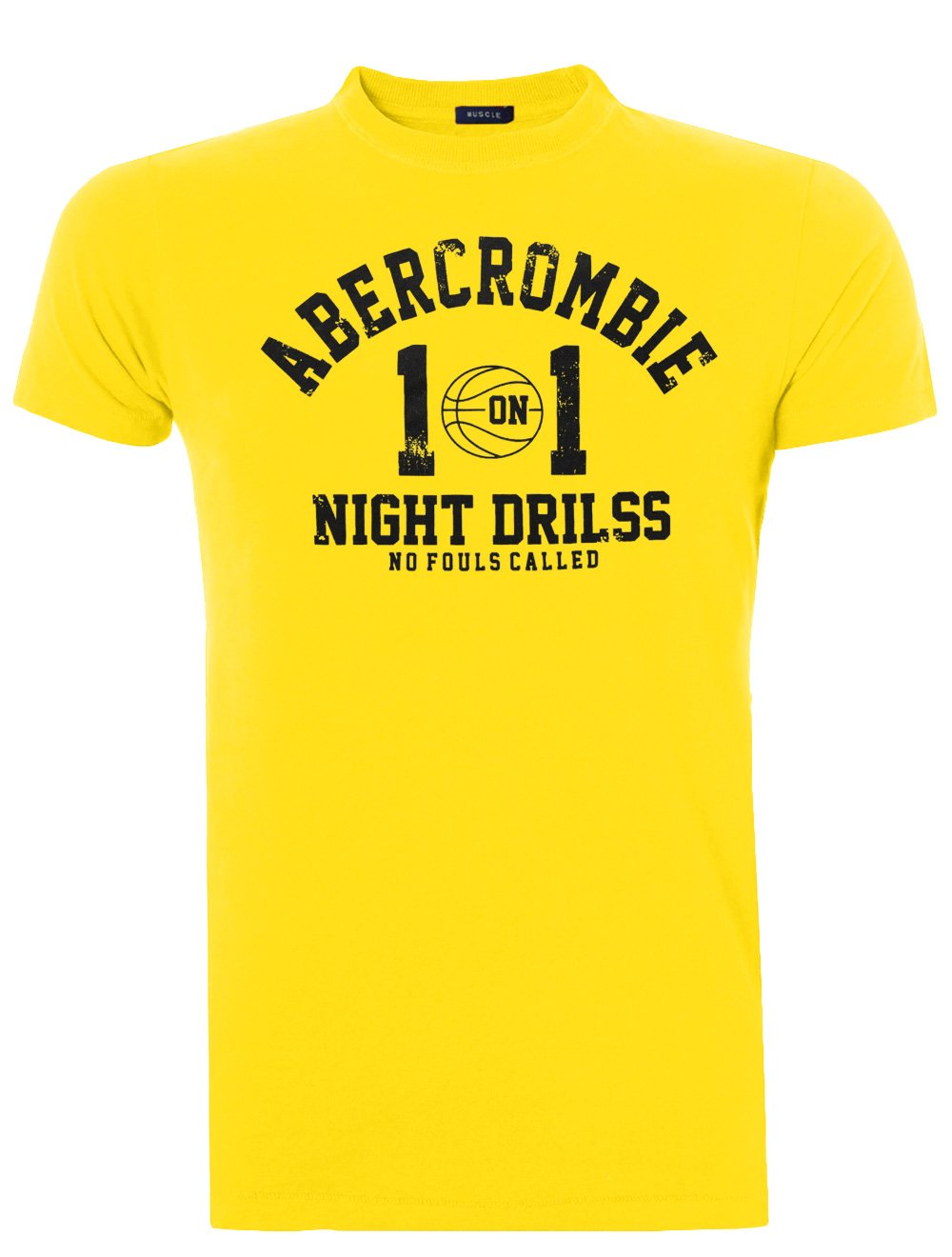 Camiseta Abercrombie Masculina Muscle Basket Night Drills Amarela
