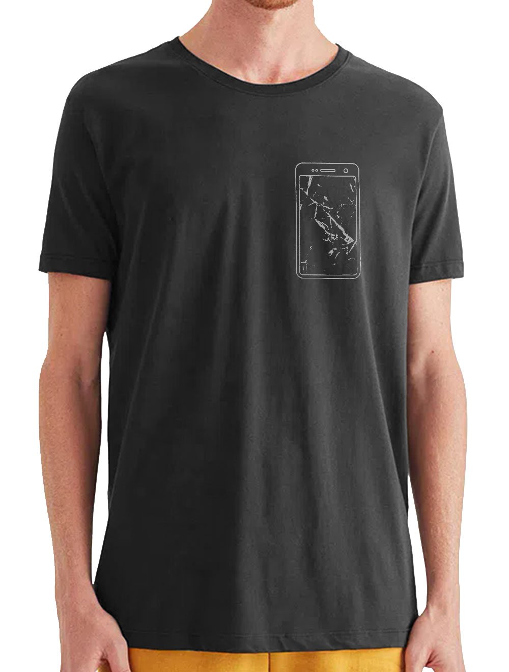 Camiseta Reserva Masculina Cracked Screen Phone Preta