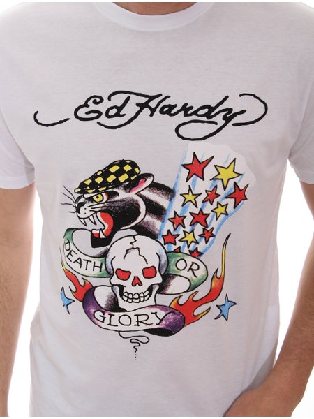 Pegajoso giratorio sustracción Camiseta Ed Hardy Masculina Death or Glory Branca | Secret Outlet