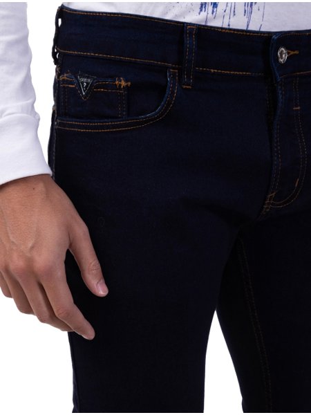 Calça Guess Jeans Masculina Slim Straight Azul Escuro