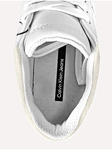 Tênis Calvin Klein Jeans Masculino Couro Sash Logo Basico Branco