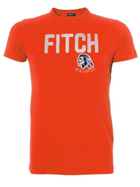 Camiseta Abercrombie Masculina Fitch Indian Laranja