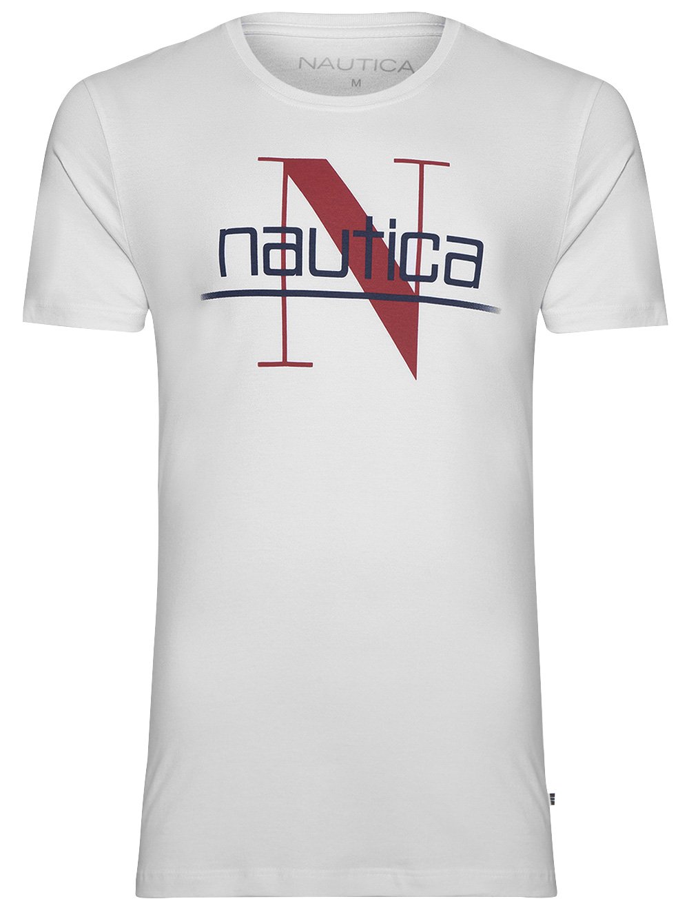Camiseta Nautica Masculina N Logo Underline Branca