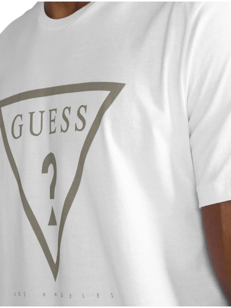 Camiseta Guess Masculina Classic Hollow Grey Los Angeles Branca