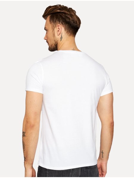 Camiseta Tommy Jeans Masculina Slim C-neck Logo Flag Branca