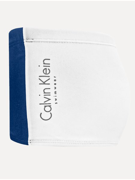 Sunga Calvin Klein Swimwear Recorte White Back Azul Escuro