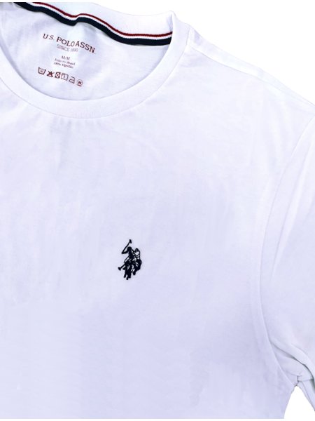Camiseta U.S. Polo Assn Masculina Crewneck Classic Navy Icon Branca
