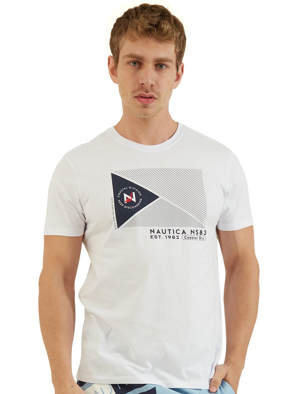 Camiseta Nautica Masculina Coastal Division Branca