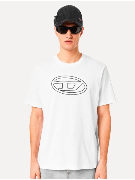 Camiseta Diesel Masculina T-Diegor-E9 Outline Branca