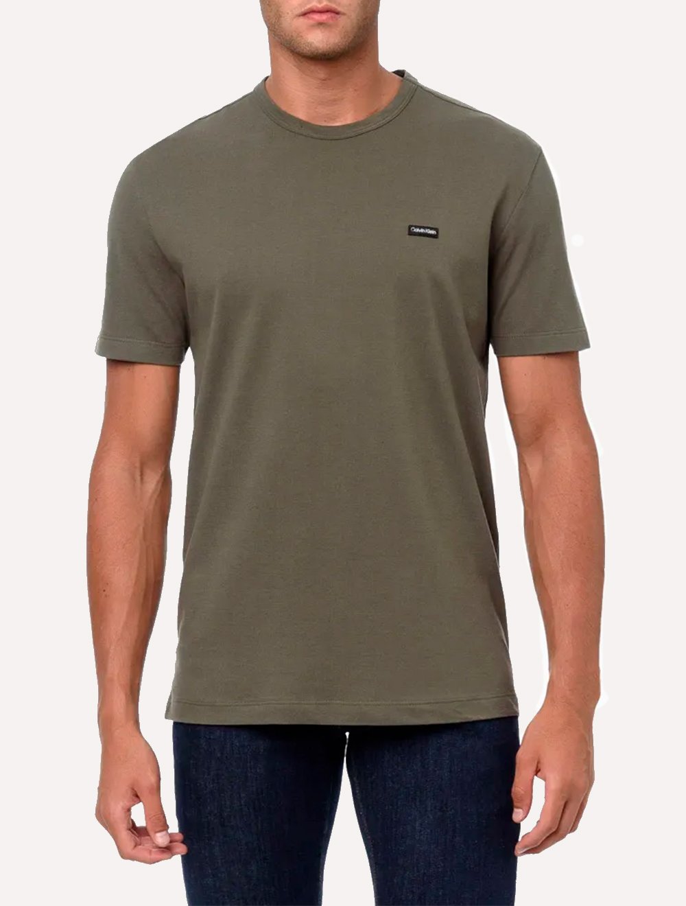 Camiseta Calvin Klein Masculina Piquet Sustainable Cotton Verde Militar