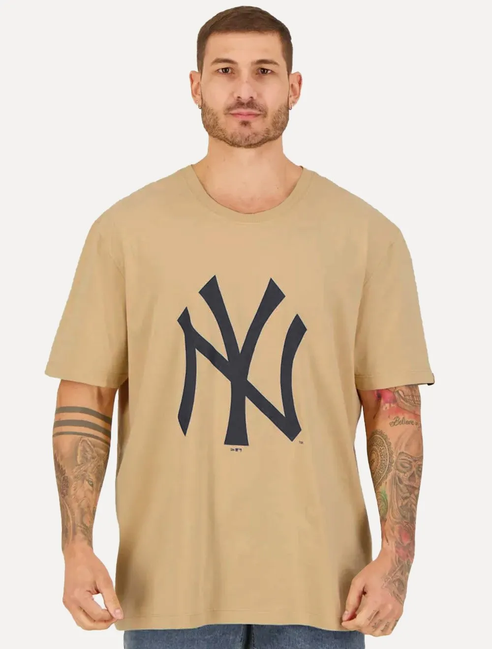 Camiseta New Era Masculina MLB New York Yankees Caqui