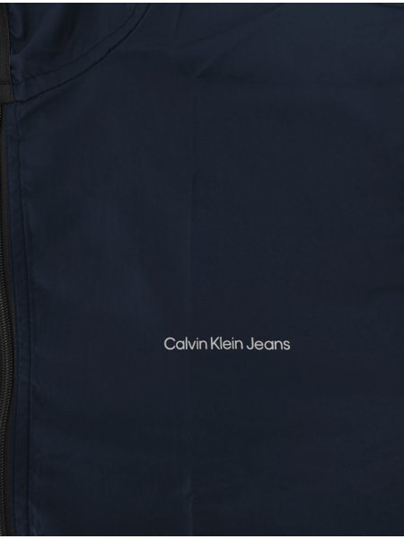 Jaqueta Calvin Klein Jeans Masculina Corta Vento Maxi Logo Azul Marinho