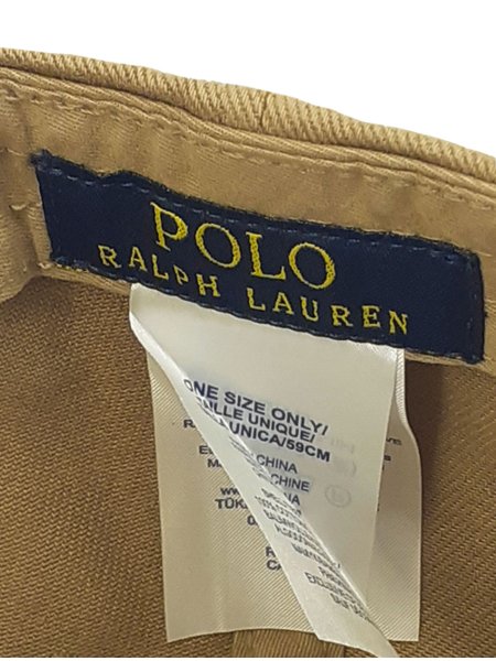 Boné Ralph Lauren Polo Initial Suede Marrom Claro