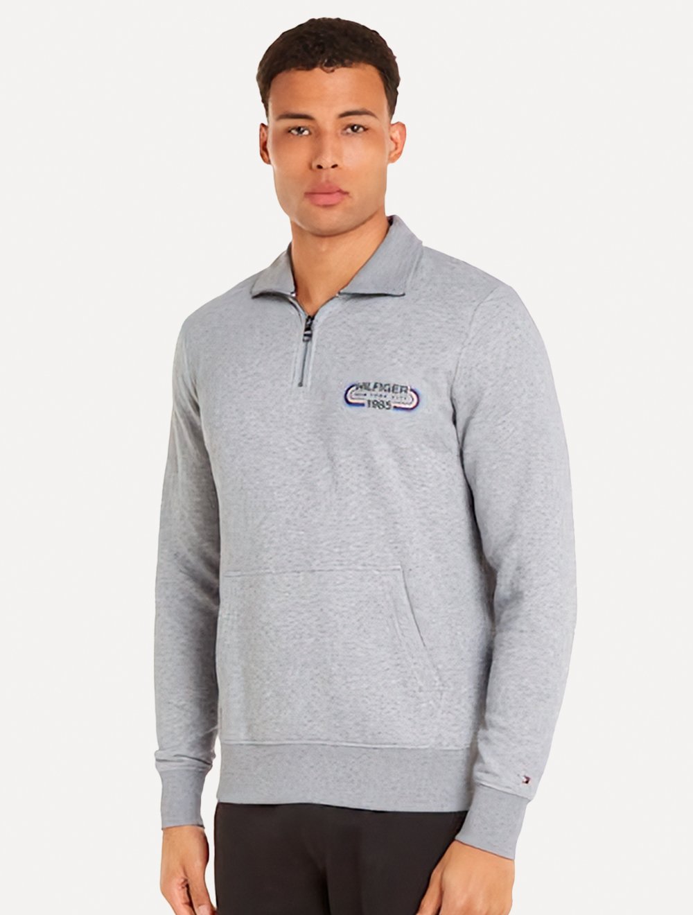 Moletom Tommy Hilfiger Masculino Track Graphic Half Zip Cinza