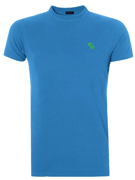 Camiseta Abercrombie Masculina Outline Green Icon Azul Royal