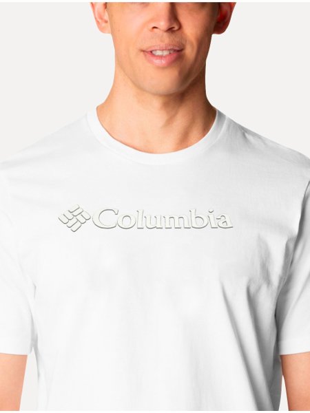 Camiseta Columbia Masculina Regular Logo Branded Shadow Branca