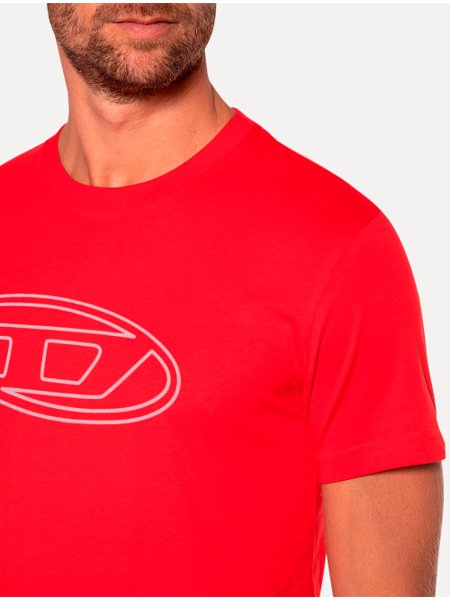 Camiseta Diesel Masculina T-Diegor-E9 Outline Vermelha