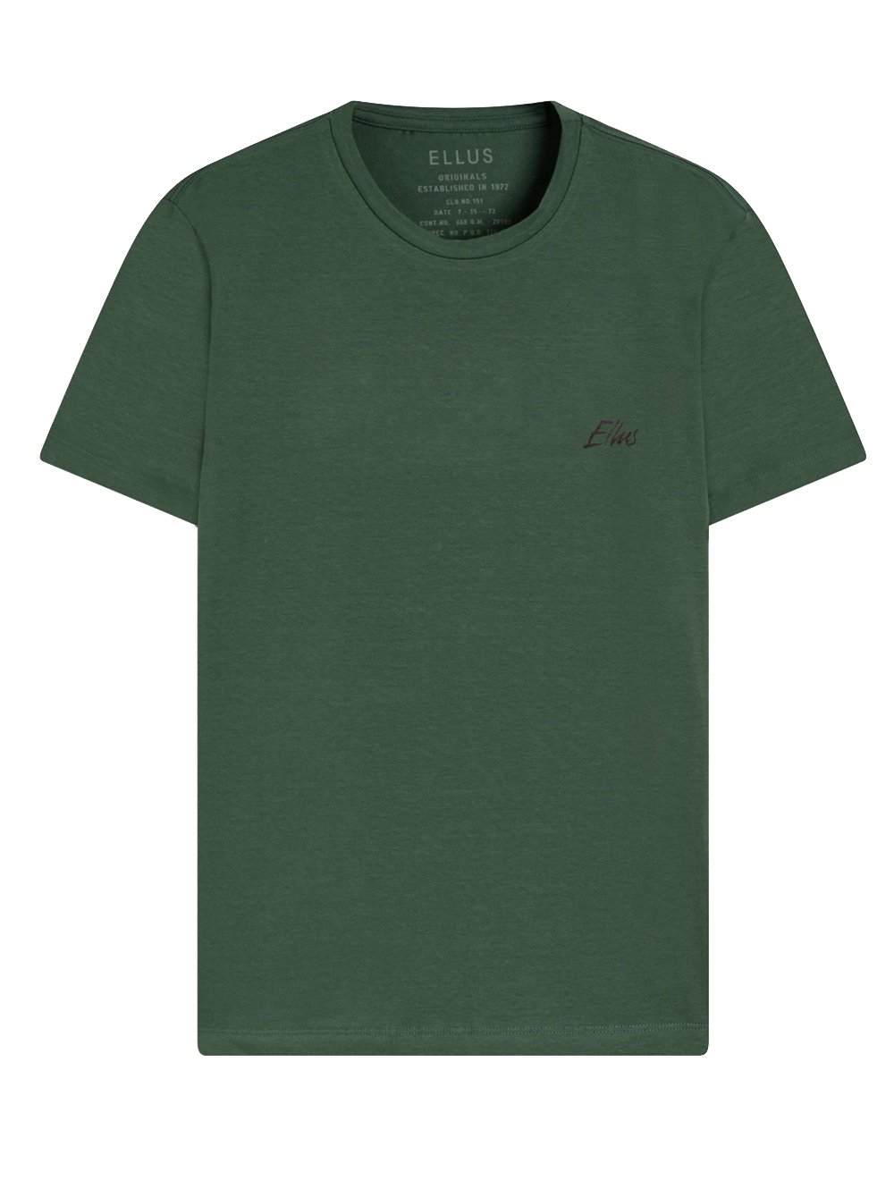 Camiseta Ellus Masculina Cotton Fine Aquarela Classic Verde Militar
