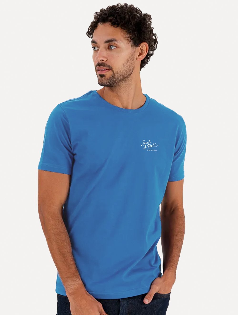Camiseta King & Joe Masculina Slim Surf&Roll Azul