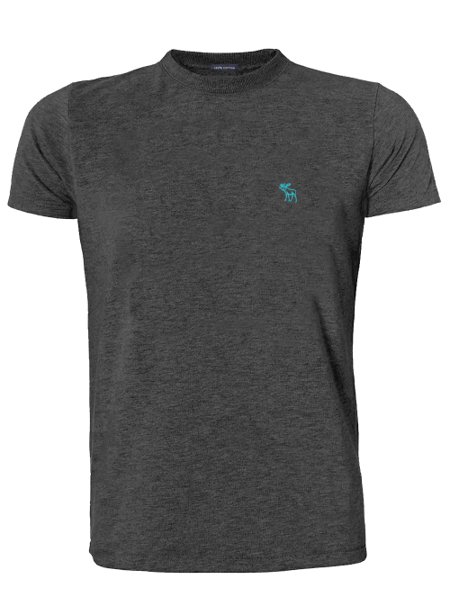 Camiseta Abercrombie Masculina Outline Blue Icon Chumbo Mescla