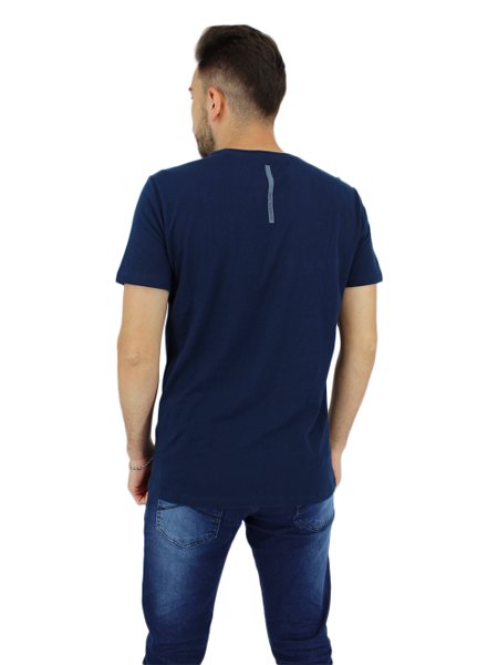 Camiseta Calvin Klein Jeans Lettering Branca/Azul