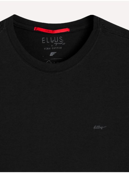 Camiseta Ellus Masculina Pima Cotton Signature Preta