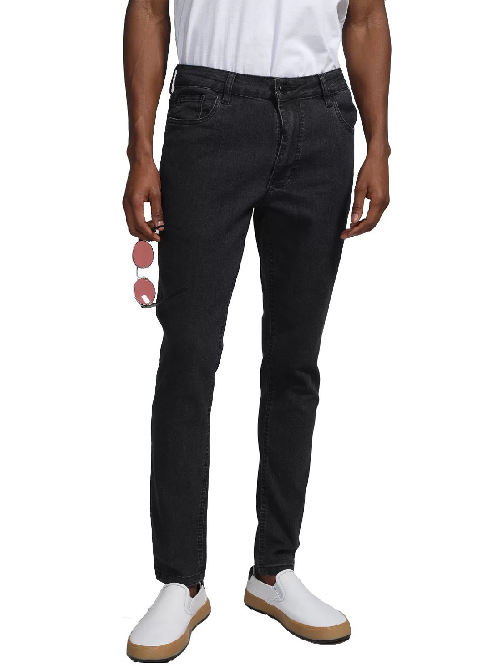 Calça Aeropostale Jeans Masculina Slim Straight Black Preta
