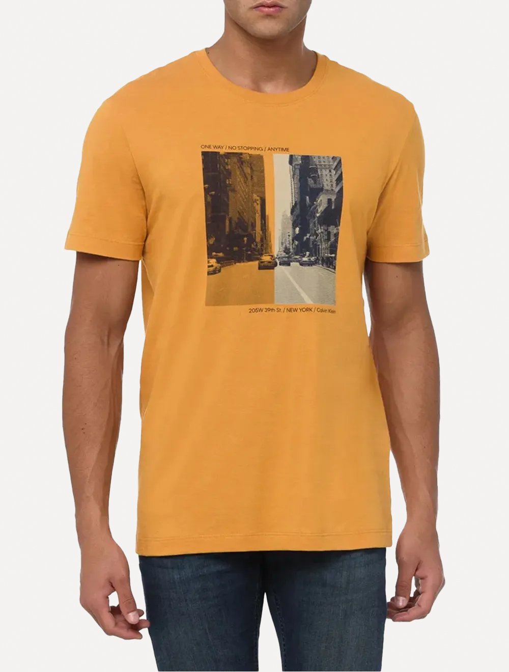 Camiseta Calvin Klein Jeans Masculina Street View Amarela