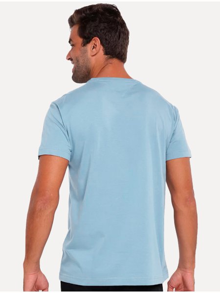 Camiseta Tommy Hilfiger Masculina Core Logo Tee Azul Claro