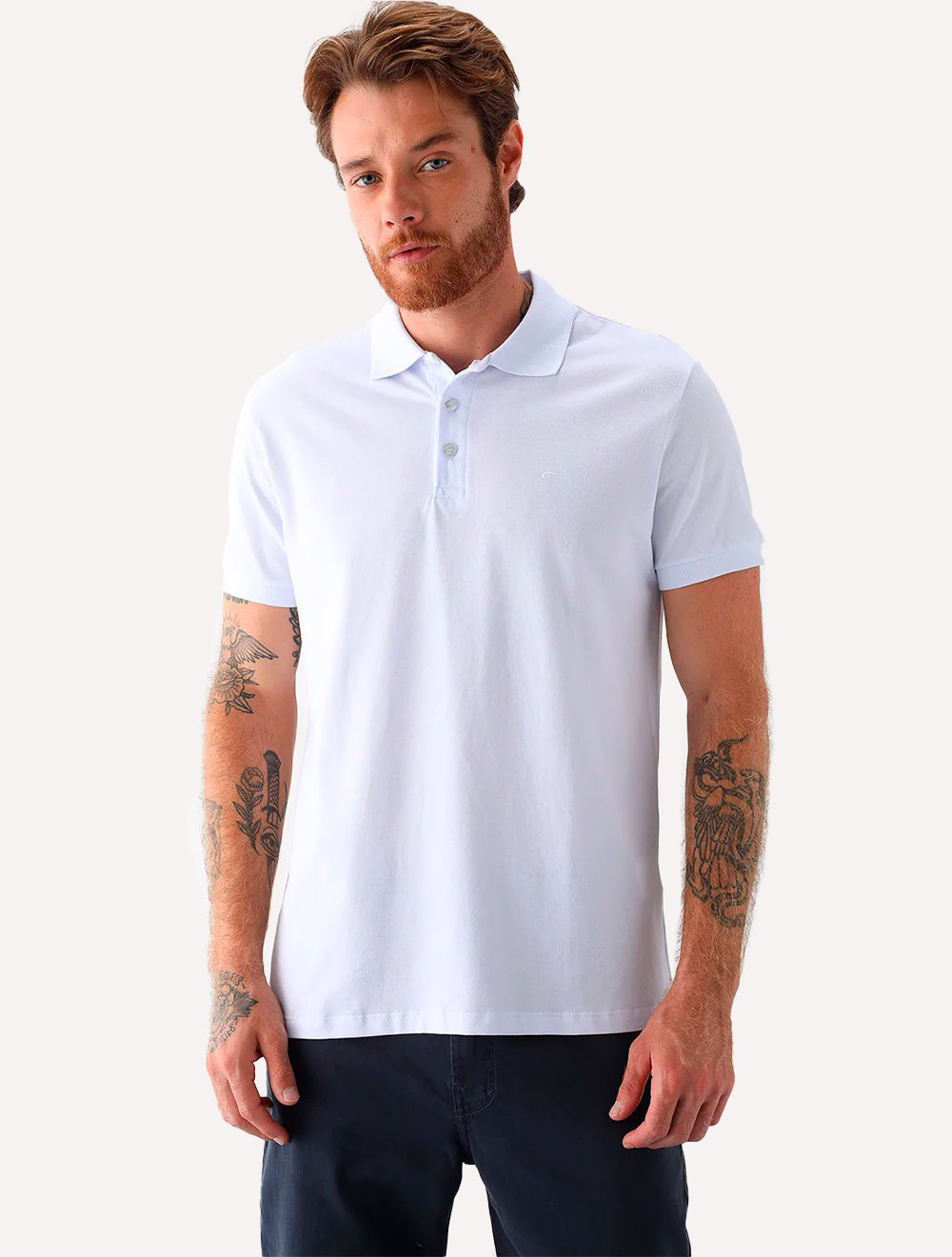 Polo Ellus Masculina Piquet Classic Easa Branca | Secret Outlet