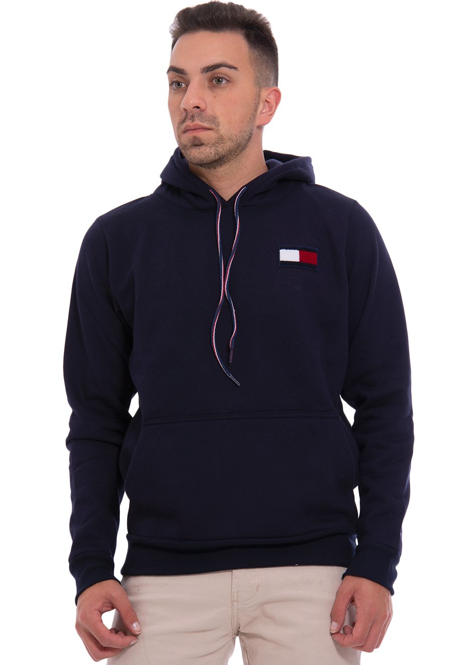 half zip moletom com capuz tommy hilfiger
