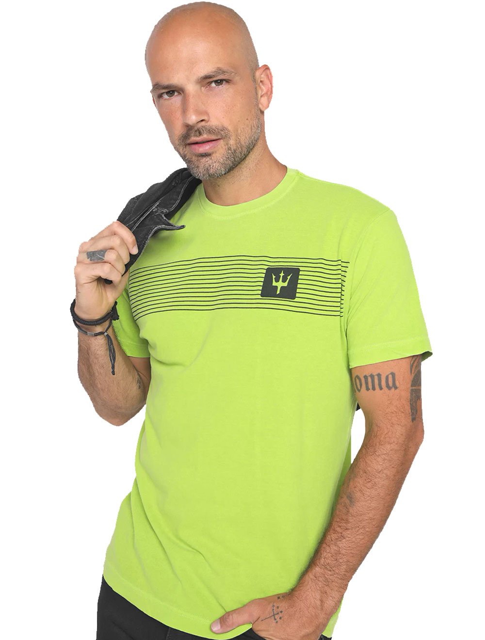 Camiseta Osklen Masculina Regular Light Stone Carbon Fiber Verde Claro