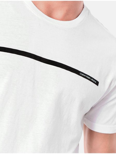 Camiseta Calvin Klein Jeans Masculina New Logo Sash Branca