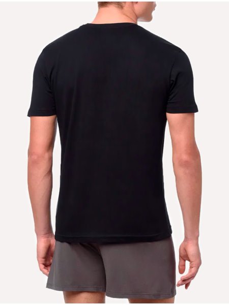Camisetas Calvin Klein Underwear Masculinas C-Neck Pretas Pack 2UN