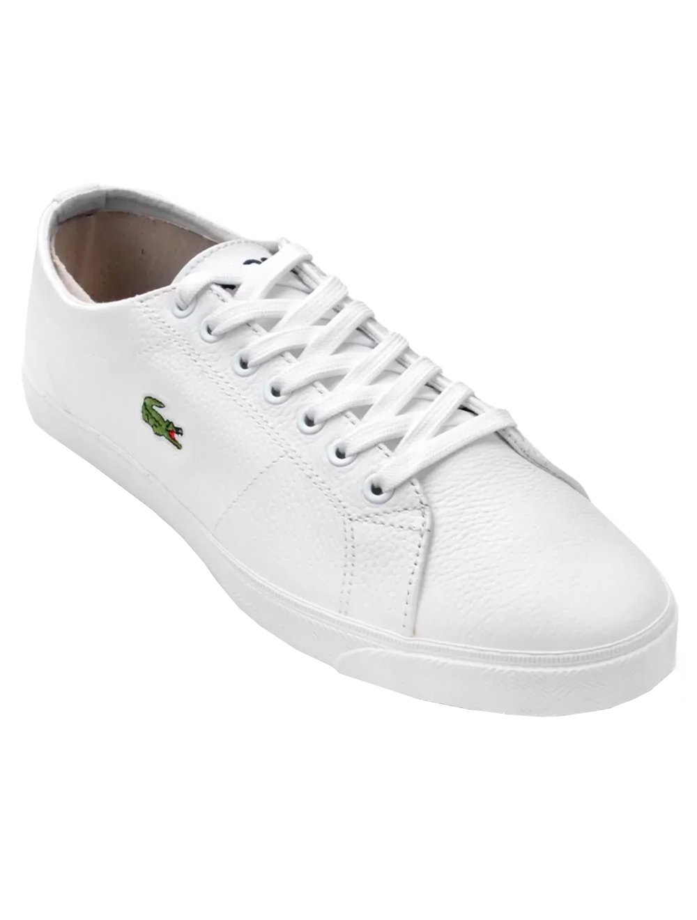 TÊNIS LACOSTE COURTLINE EM COURO E CAMURÇA BRANCO - Békko Moda Masculina