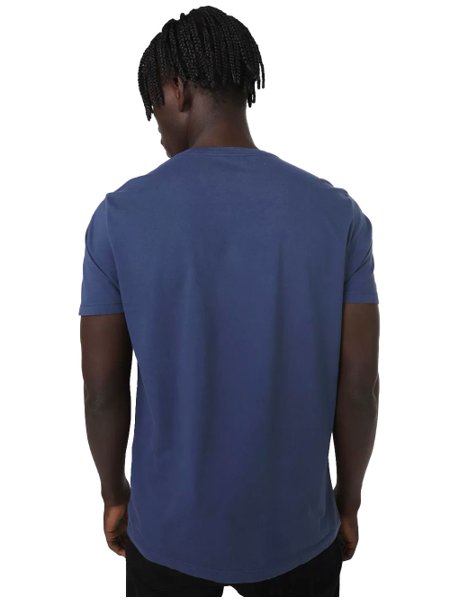 Camiseta Guess Masculina Silk Logo Scratchs Azul Índigo