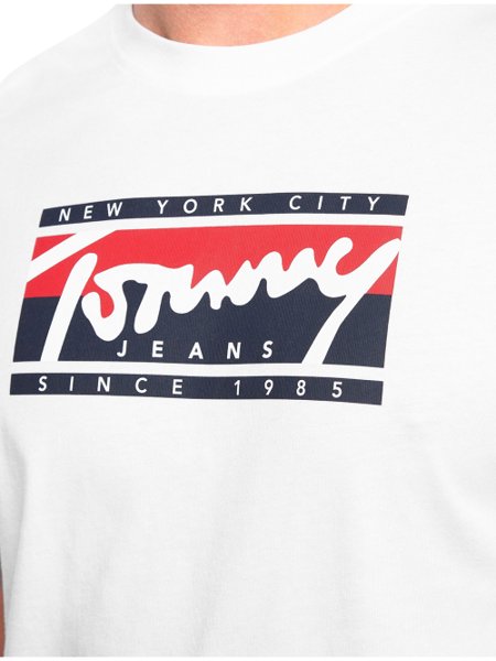 Camiseta Tommy Jeans Masculina Essential Script Tee Branca