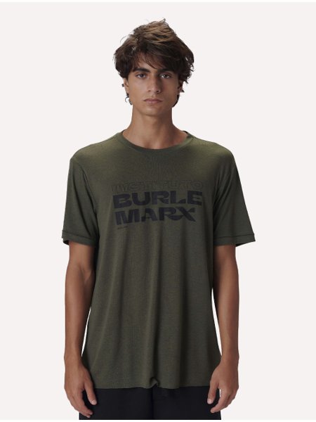 Camiseta Osklen Masculina Regular Instituto Burle Marx Verde Escuro
