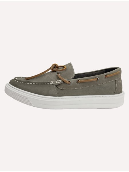 Docksider Nautica Masculino Suede NoBuck Cinza Escuro Secret Outlet
