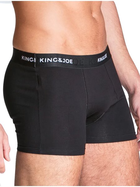 Cueca King & Joe Boxer Lisa Black Waist Logo Preta Pack 2UN