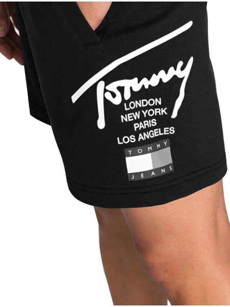 Bermuda Tommy Jeans Masculina Moletom Modern Beach Signature Preta