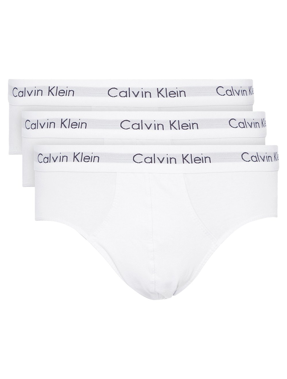 Calvin Klein Cotton Stretch 3 Pack Hip Brief U2661 White Mens