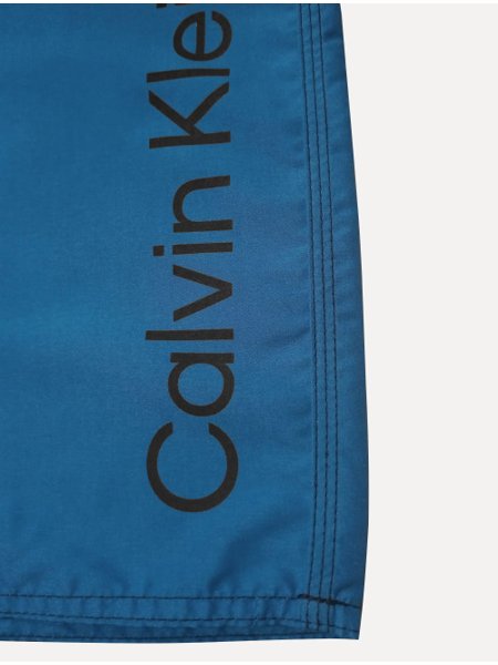 Bermuda Calvin Klein Swimwear Masculina D'Água Vertical Logo Azul Índigo