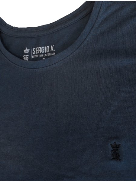 Camiseta Sergio K Masculina Basic Front Black Logo Azul Marinho
